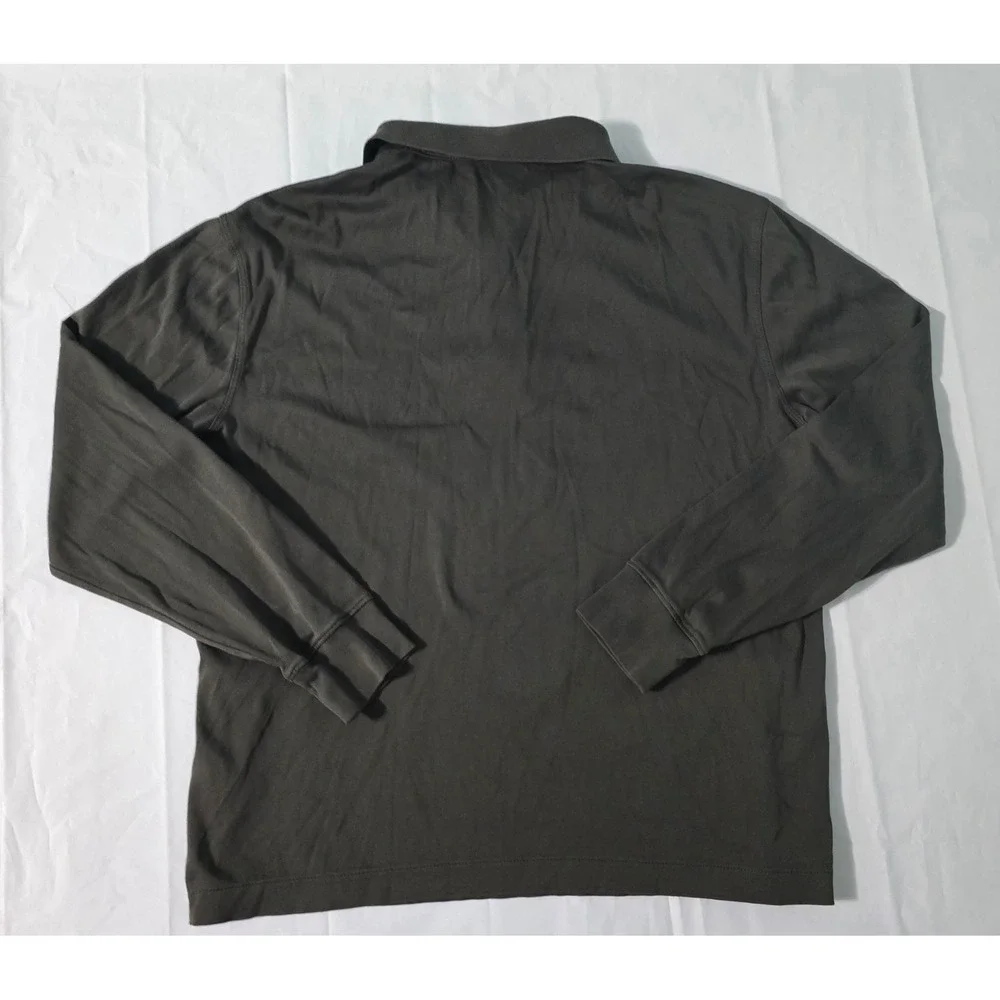Banana Republic Luxe Touch Performance Long Sleeve Polo Shirt Green Mens Medium